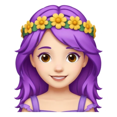 Princesses with Flower Crown in Purple Hair sticker
