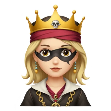 pirate girl with an eyepatch and a crown sticker