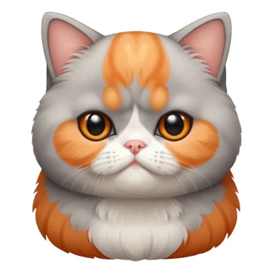Gray, orange and white Exotic shorthair kitten  sticker