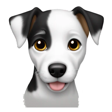 jack russell black and white puppy no brown sticker