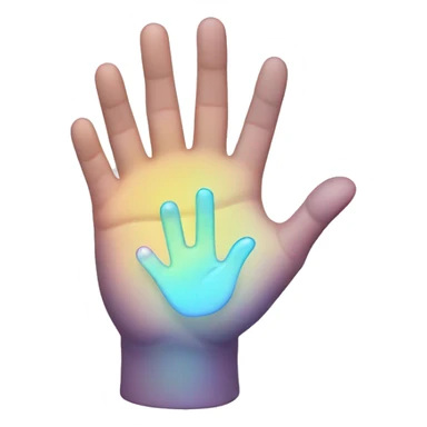 holographic right pointing hand sticker