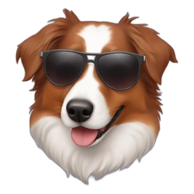 red australian shepherd with sunglasses sticker