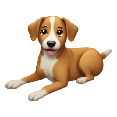 Dog sunbathing in the sand at the beach  sticker