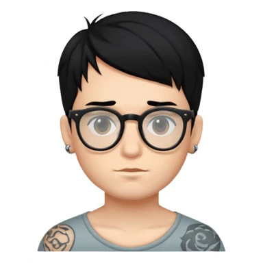 Has un chico con anteojos y tatuajes con pelo negro piel blanca sticker