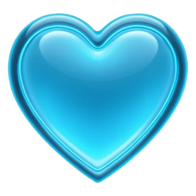 Light blue neon sign in the shape of a heart  sticker