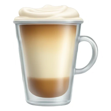 raf coffee in a glass cup no gradient just light cream color sticker