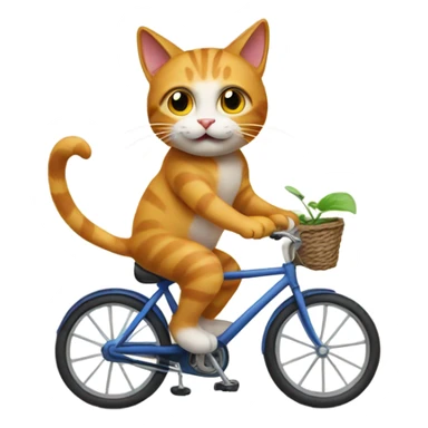 Cat riding bicycle sticker