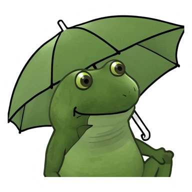 bufo frog relaxing under a beach umbrella sticker
