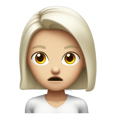 angry white girl showing disapproval with hand  in front of her  sticker