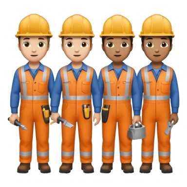 group of multiracial railway engineer standing full body sticker