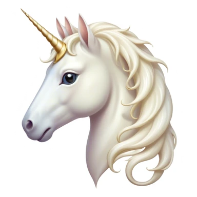 Cinematic Noble White Unicorn Portrait Emoji, Poised and regal, with a slender, ethereal form draped in a pristine white color, a flowing mane and tail, and a glistening, spiraled horn that radiates pure light, Simplified yet sharp and sophisticated features, highly detailed, glowing with a soft, iridescent luminescence, high shine, intelligent and transcendent, stylized with an air of mythical enchantment, focused and serene, soft glowing outline, capturing the essence of a watchful and confident white unicorn that appears ready to prance out of the screen with magical grace! sticker