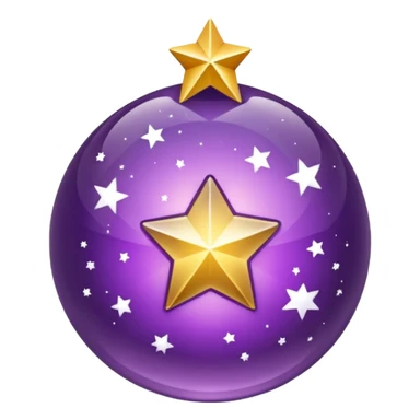 Bola de cristal roxa com estrela dourada brilhante dentro sticker