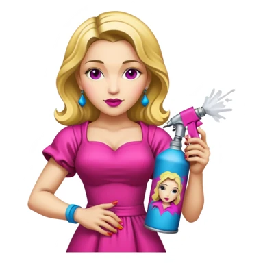 emoji della madonna vestita di fucsia con una bomboletta spray per fare i grafiti
 sticker