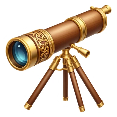 Magical wooden telescope sticker