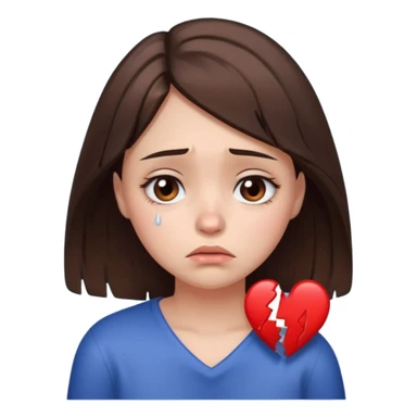 sad girl with broken heart sticker