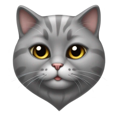 British cat and heart  sticker