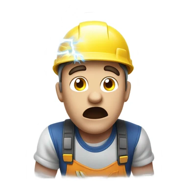 Electrician getting zapped by electricity sticker