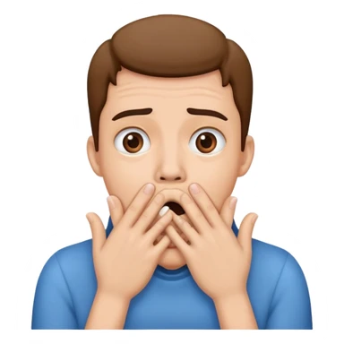 Hands over mouth in shock sticker