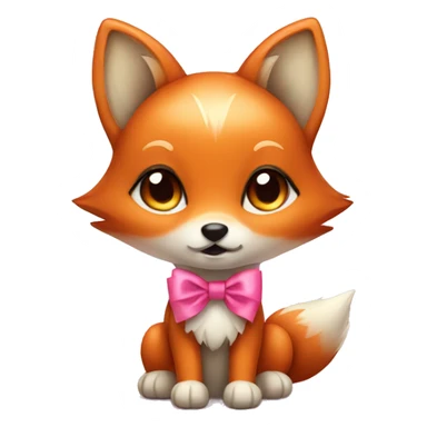 Cute fox with a pink bow sticker