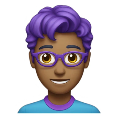 blue and purple heart sticker