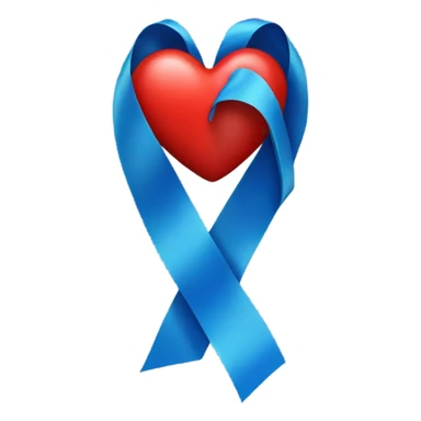 Heart with blue ribbon sticker