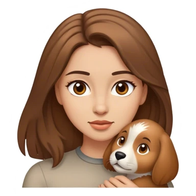 mulher morena clara de cabelos castanhos escuros, tamanho medio, olhos castanhos, que gosta de animas sticker