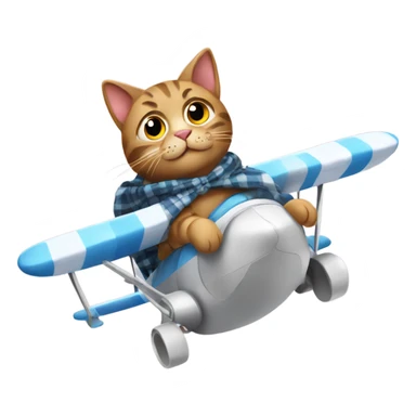 cat wearing a flannel while flying  sticker