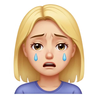 a girl crying in pain, sad, tears streaming down face sticker