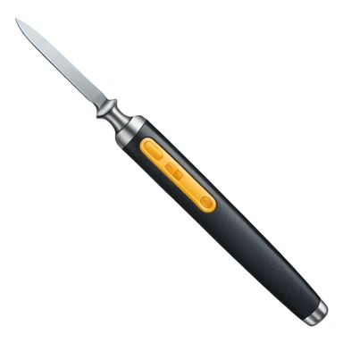 A highly detailed, realistic surgical scalpel with a polished stainless steel blade and a textured grip.

 sticker