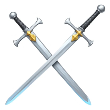 Silver knight sword — clean blade, cross guard sticker