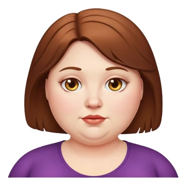 fat white woman with brown hair sticker