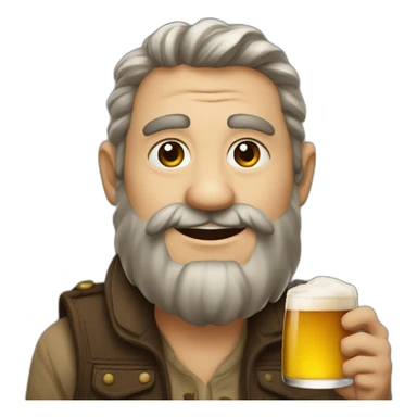 Castor avec bière sticker