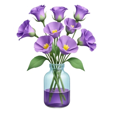 bouquet of realistic eustoma 11 in a bottle sticker