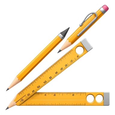 Ruler and protractor beside pencil sticker