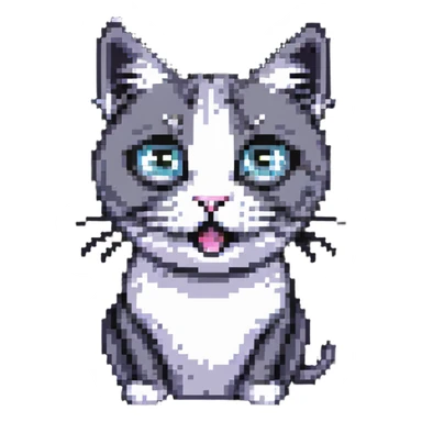 surprised cat with wide eyes sticker