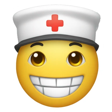 smiling face aestetich with nurse hat sticker