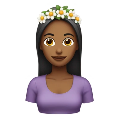 Mujer con diadema de flores sticker