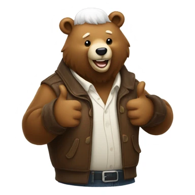 Bear with white beard giving a thumbs up  sticker