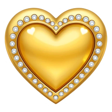 golden heart with diamonds sticker