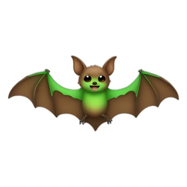 brown Bat with green spot pattern sticker