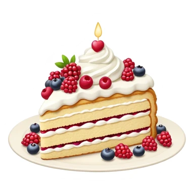 Piece of cake: vanilla biscuit, berries filling sticker