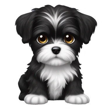 Black and white shorkie puppy sticker