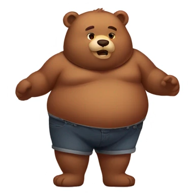 chubby bear with a belly sticker