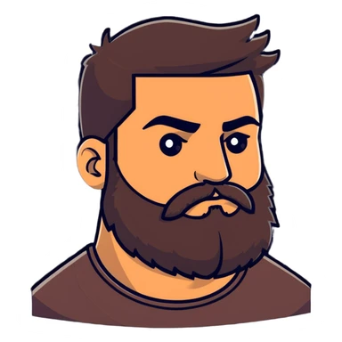 man with thick beard and distinct heavy eyebrows sticker
