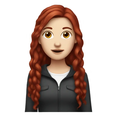 White girl with dark red hair sticker