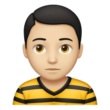 Humain avec une tenue de prisonnier noir et jaune  a bande sticker