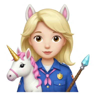 scout girl with a unihorn sticker