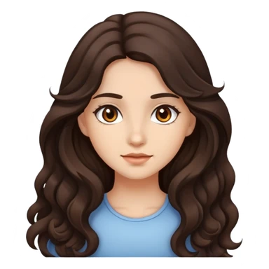 Girl with brown eyes and dark brown long wavy hair sticker