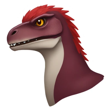 Cool edgy Maroon raptor with red mane sticker