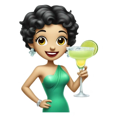 Betty boop drinking a margarita  sticker